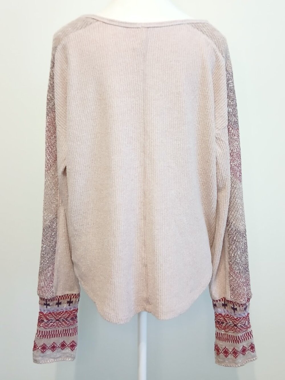Anthropologie Daily Practice Soft Girl Mixed Knit Thermal Top Size XL - Picture 7 of 10